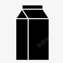 牛奶剪影矢量图图标ai_新图网 https://ixintu.com 剪影 牛奶 盒子 矢量图