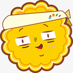 火腿月饼黄色卡通月饼高清图片