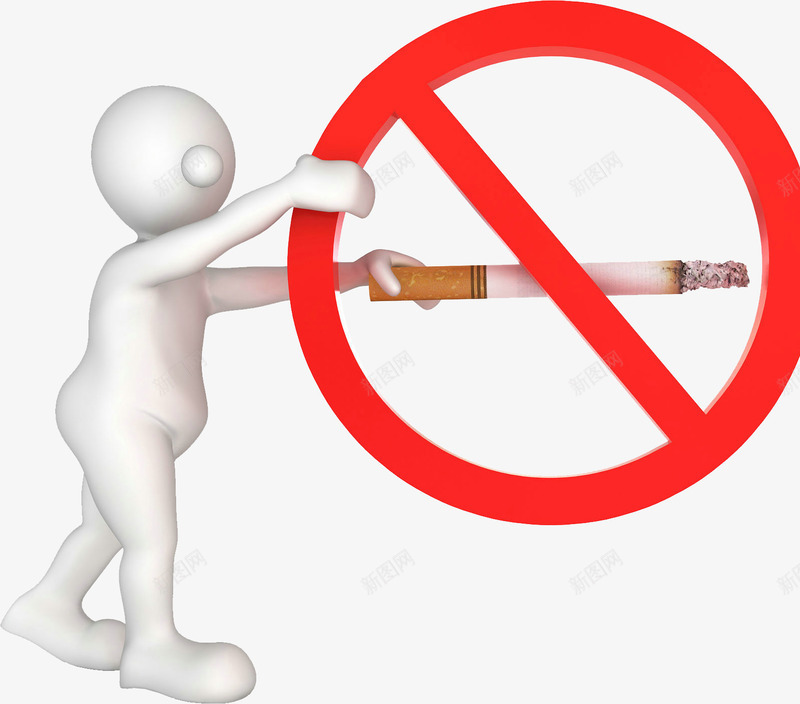 3D小人psd免抠素材_新图网 https://ixintu.com 3D小人 卡通 禁止吸烟