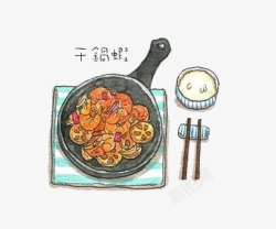 干锅虾干锅虾食物图标高清图片