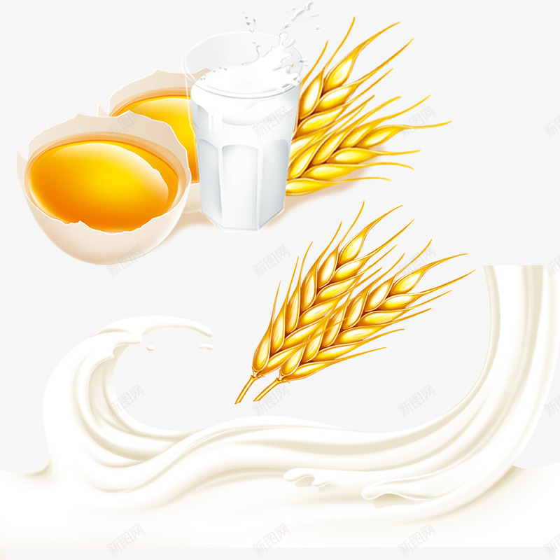 鸡蛋牛奶小麦营养png免抠素材_新图网 https://ixintu.com 小麦 牛奶 营养 鸡蛋