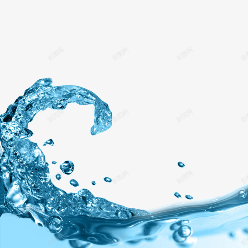 水波png免抠素材_新图网 https://ixintu.com 水花 波浪 蓝色 装饰