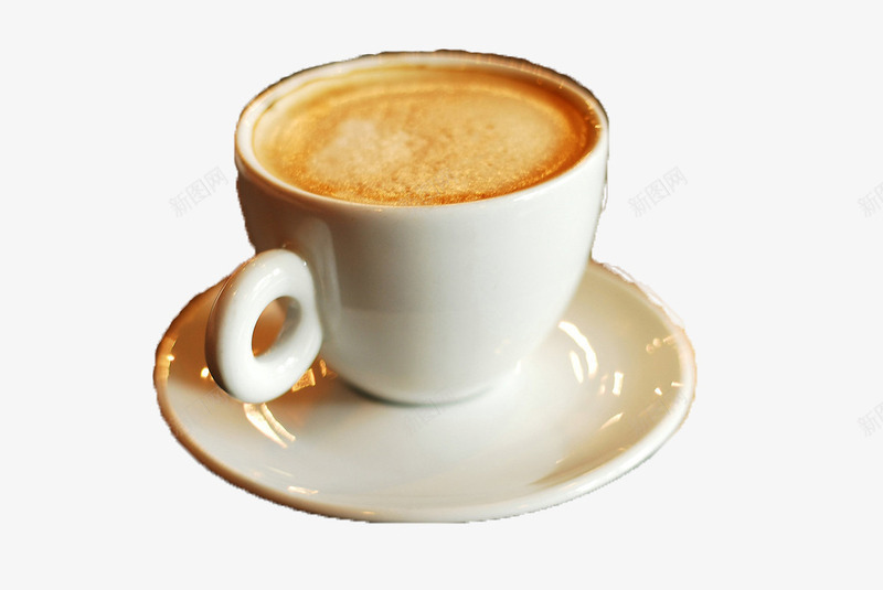 牛奶咖啡png免抠素材_新图网 https://ixintu.com 咖色 底盘 杯子 白色