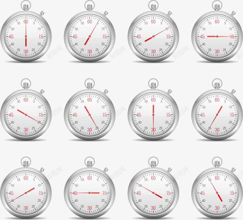 秒表图案png免抠素材_新图网 https://ixintu.com 免抠PNG 刻度 时效 时钟 时间 金属秒表 银色秒表