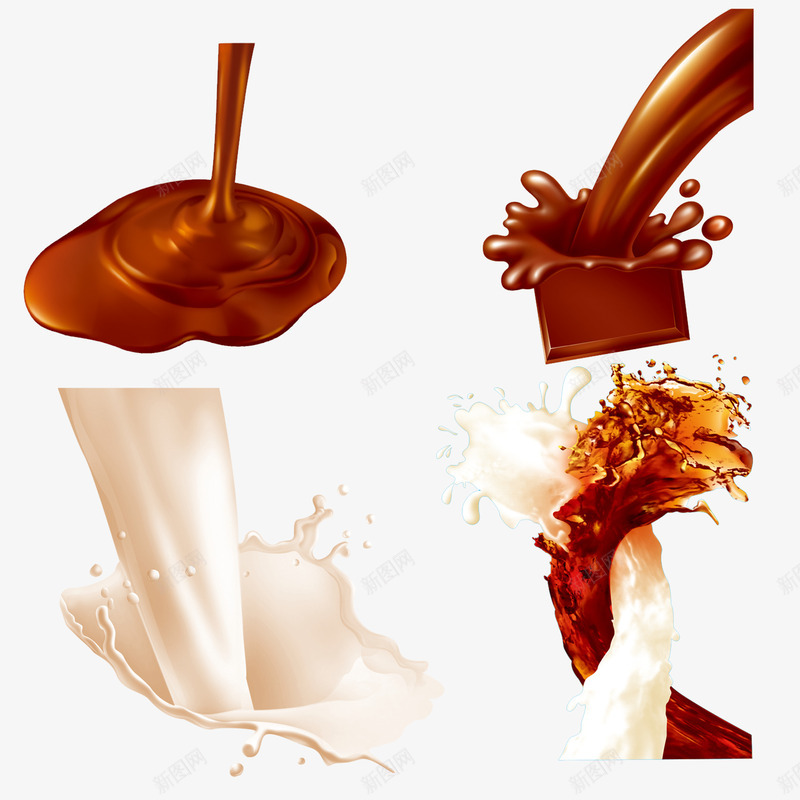 溅起的奶花巧克力口味png免抠素材_新图网 https://ixintu.com 免扣 免扣素材 巧克力口味 溅起的奶花 牛奶