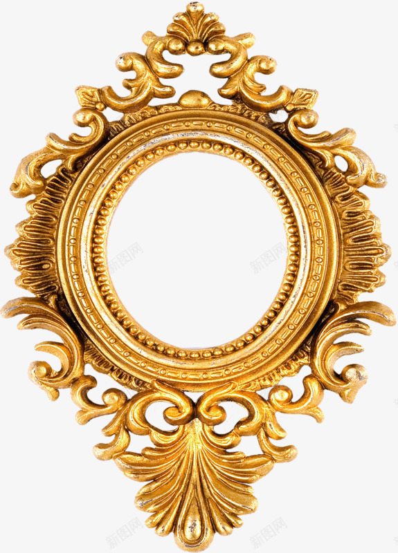 金色铜镜png免抠素材_新图网 https://ixintu.com 好看 实用 金属 镜子
