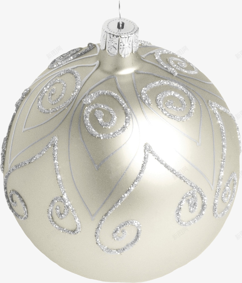 白色漂亮圣诞装饰品png免抠素材_新图网 https://ixintu.com 圣诞球 圣诞装饰球素材 塑料球 装饰球