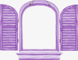 紫色窗户素材