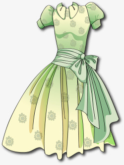 绿色的连衣裙漂亮高贵连衣裙矢量图高清图片