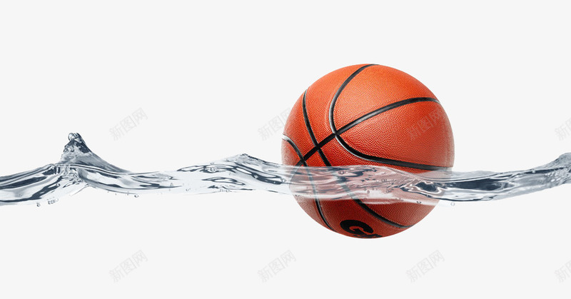 水中的篮球png免抠素材_新图网 https://ixintu.com 创意 创意广告设计 水波 水纹 水花 球类 篮球 设计