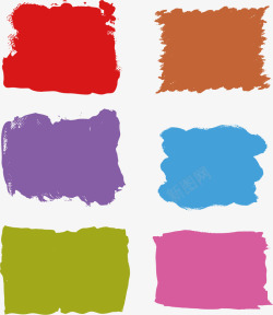 多彩画笔设计红色紫色多彩油画笔刷高清图片