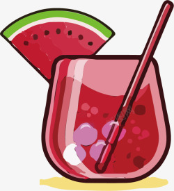 新鲜水果汁饮料简笔画美味的西瓜汁饮料高清图片