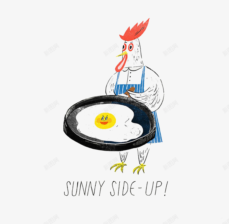 上菜的公鸡插画png免抠素材_新图网 https://ixintu.com 个性插画 人物插画 公鸡 创意插画设计 动物插画 厨师 荷包蛋