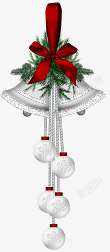 漂亮的铃铛片png免抠素材_新图网 https://ixintu.com 圣诞节 红色 铃铛 银色