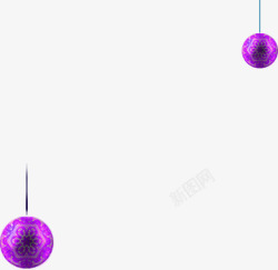 紫色圆球圣诞花纹素材