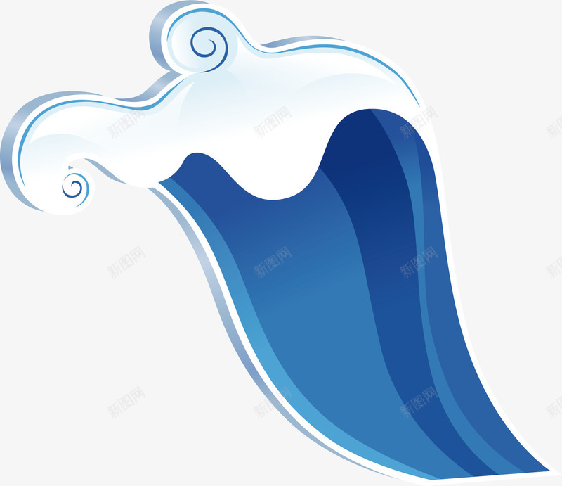 蓝色的浪花矢量图ai免抠素材_新图网 https://ixintu.com 手绘 浪花 海浪 海边 漂亮 蓝色 设计 矢量图