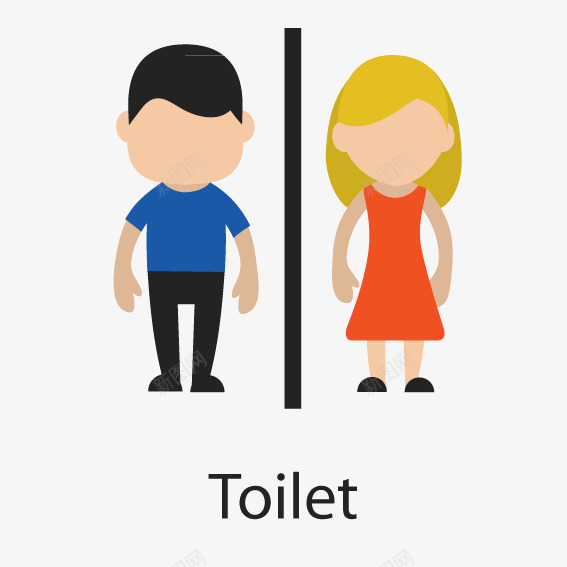 男孩女孩厕所标识图标png_新图网 https://ixintu.com 公共场所 卡通手绘 厕所 标识