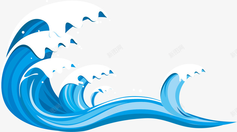 卡通波浪标识图标png_新图网 https://ixintu.com 创意水浪 卡通波浪 古典水浪 古典波浪 水浪元素 水浪标识 波浪元素