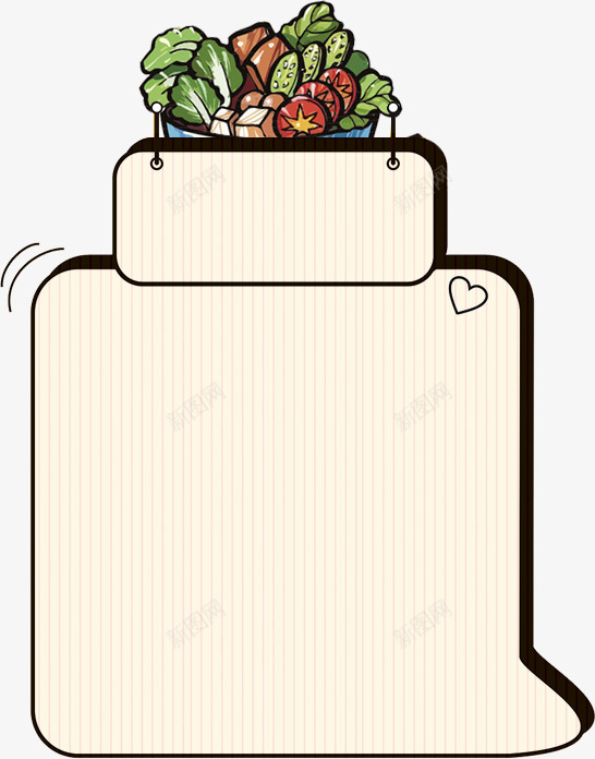 卡通手绘边框png免抠素材_新图网 https://ixintu.com 卡通框架 手绘蔬果 边框 食物