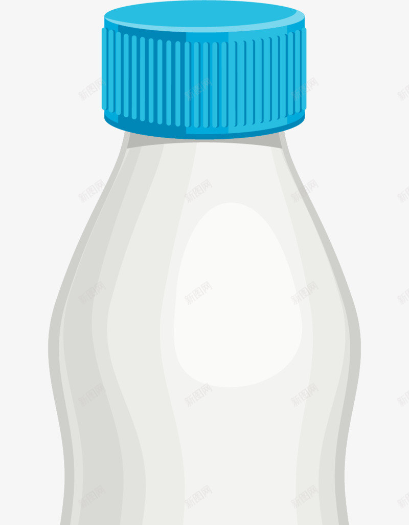 白色饮料瓶子png免抠素材_新图网 https://ixintu.com 水彩 牛奶瓶子 白色瓶子 蓝色瓶盖 酸奶瓶子 饮料瓶子
