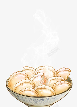 过年食物手绘饺子高清图片