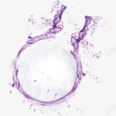 紫色球形水花水镜背景图png免抠素材_新图网 https://ixintu.com 圆形 水花 水镜 球形 紫色 背景