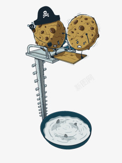 饼干免扣PNG图海盗饼干和牛奶矢量图高清图片