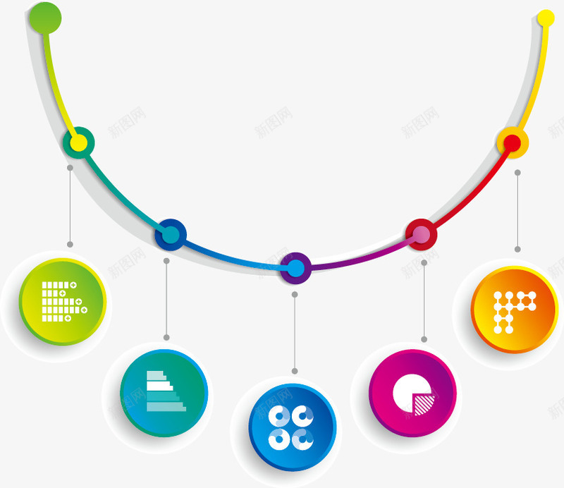 弧形PPT多彩按钮png免抠素材_新图网 https://ixintu.com PPT 多彩按钮 弧形图案