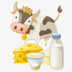 农场生活卡通小牛高清图片