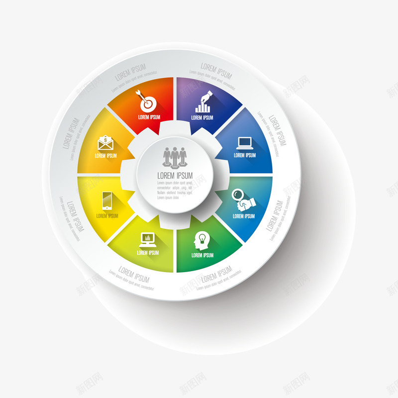 圆环信息分类ppt元素矢量图ai免抠素材_新图网 https://ixintu.com ppt元素 信息分类 圆环 矢量图