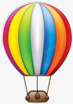 多彩卡通热气球素材