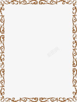 棕色花纹装饰宣传框素材