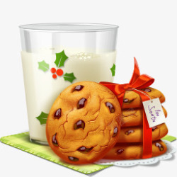 曲奇饼干牛奶卡通素材