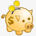钱罐塑料存钱罐黄色猪猪存钱罐高清图片