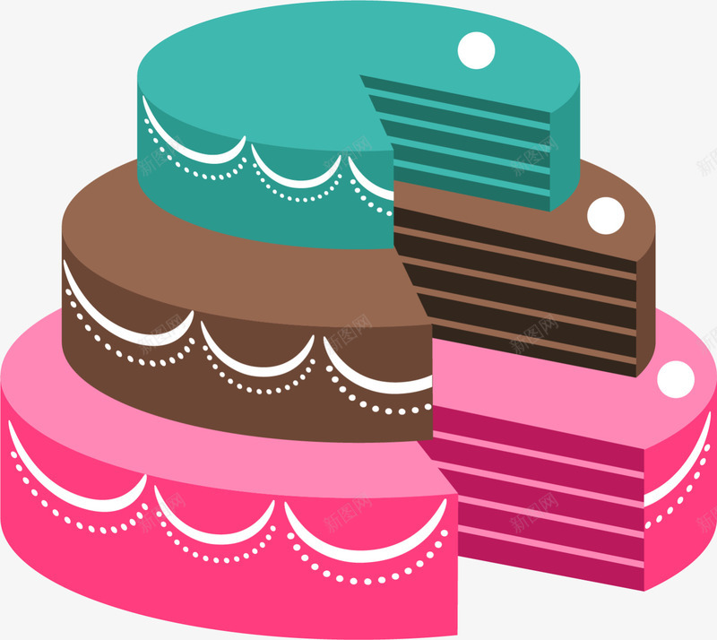 多彩切开的美味蛋糕png免抠素材_新图网 https://ixintu.com 切开的蛋糕 多彩蛋糕 甜品 美味蛋糕 美食 蛋糕店