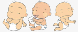 卡通婴儿插画在喝奶素材