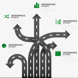 路径图箭头路径商务信息图矢量图高清图片