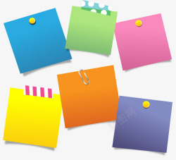 方形分类彩色便利贴信息图表高清图片
