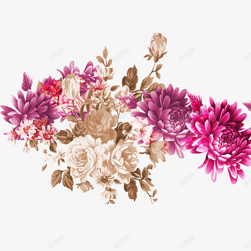 菊花花朵png免抠素材_新图网 https://ixintu.com 大红花 玫瑰 花朵 菊花