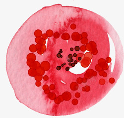 红色水墨个性水彩花朵装饰素材