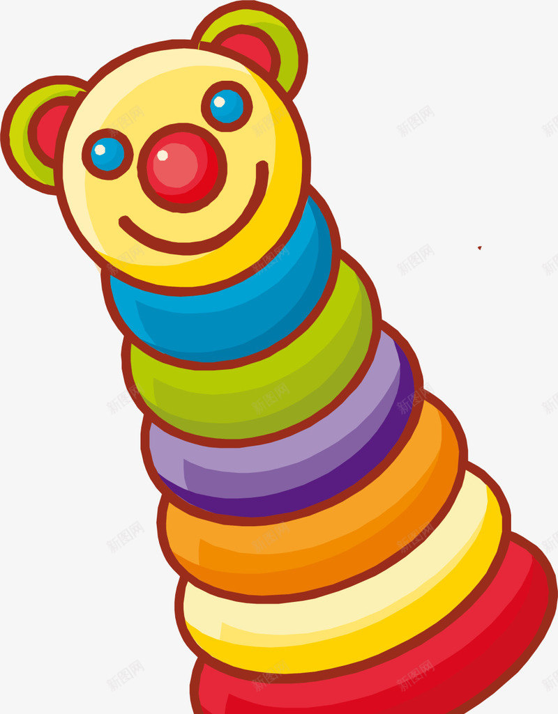 多彩儿童玩具png免抠素材_新图网 https://ixintu.com 儿童玩具 可爱玩具 多彩圆环 多彩玩具 玩具小熊 童趣