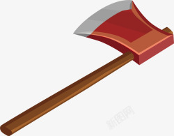 金属斧头一把简单的红色斧头矢量图高清图片