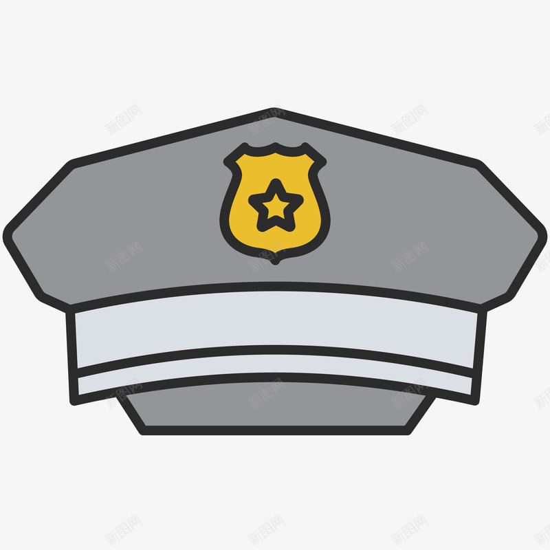 公安帽子绘画插图矢量图图标ai_新图网 https://ixintu.com 保护 公安帽子绘画插图 安全 标识 正义 警察 矢量图