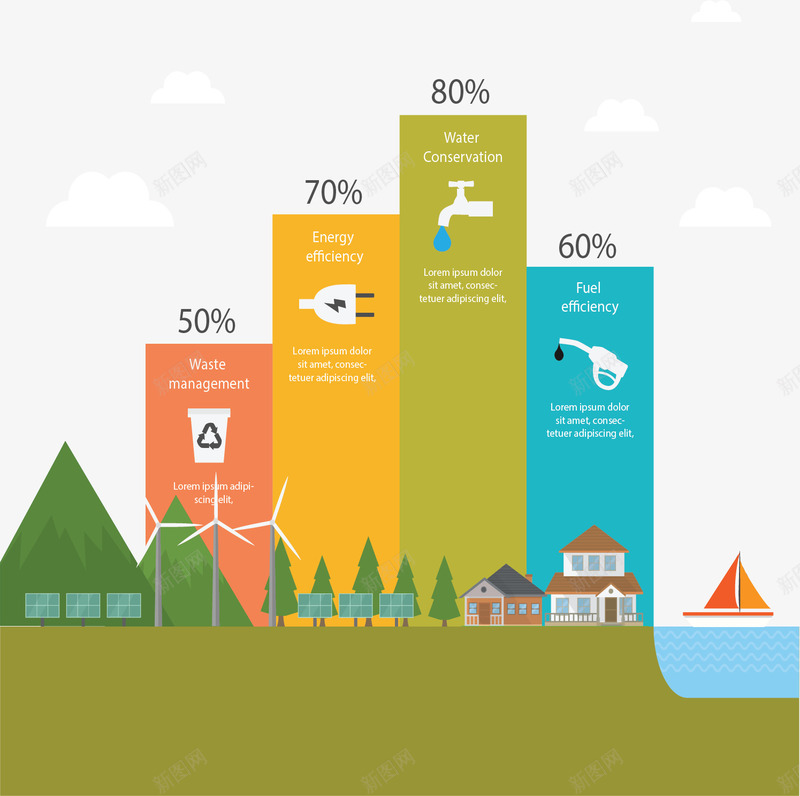环保彩色阶梯图表矢量图ai免抠素材_新图网 https://ixintu.com 信息图表 环保 环保图表 矢量png 阶梯 阶梯图表 矢量图