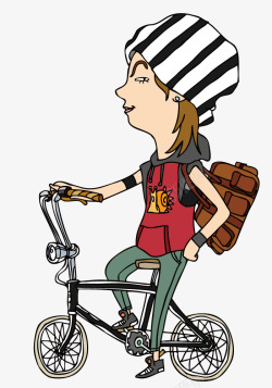 个性男孩骑自行车素材