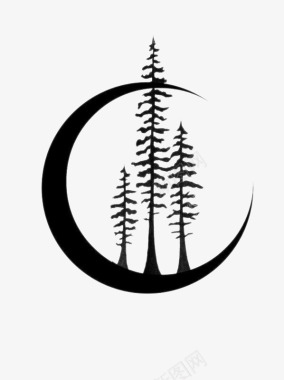 月亮与树图标图标