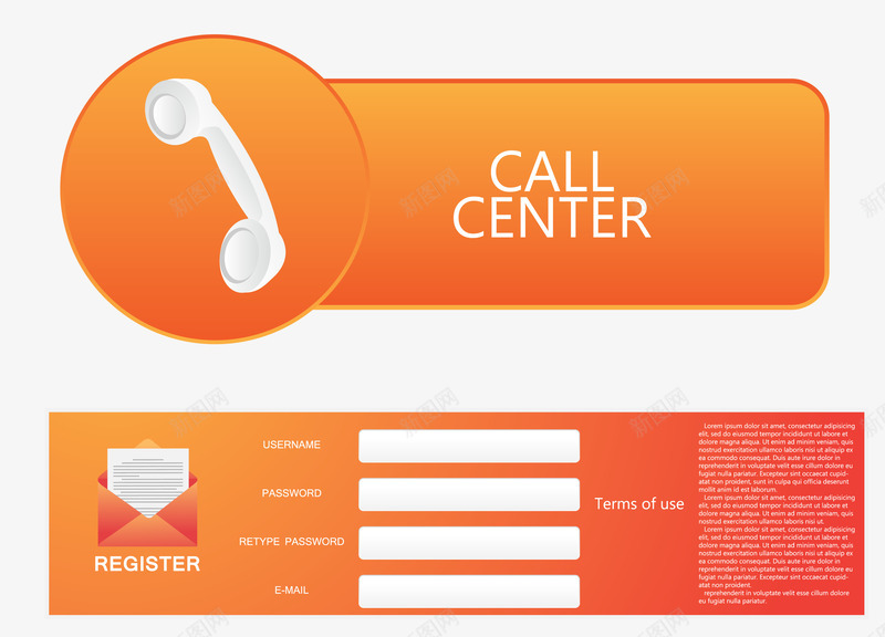 电话橙色页面登录导航矢量图eps免抠素材_新图网 https://ixintu.com 导航 橙色 注册页面 电话 登录 页面 矢量图