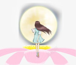 梦想月亮奔向月亮的女孩高清图片