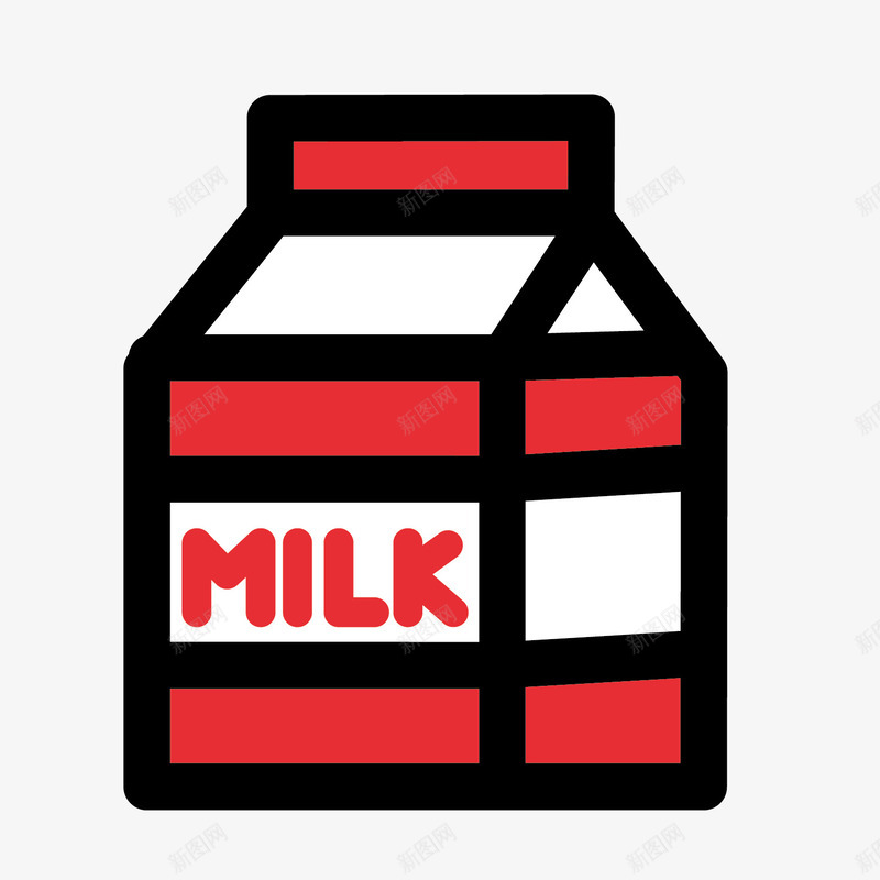 牛奶盒子矢量图eps免抠素材_新图网 https://ixintu.com 包装 彩色 牛奶 盒子 矢量图