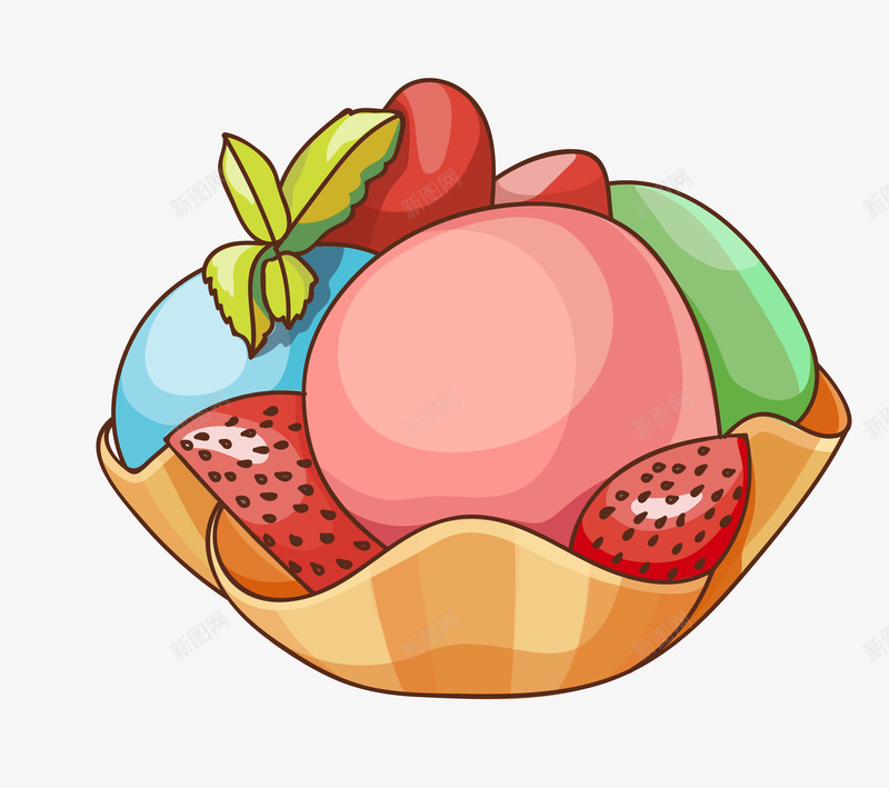 漂亮的果盘png免抠素材_新图网 https://ixintu.com 卡通手绘 果盘 水果 漂亮 美味 餐饮